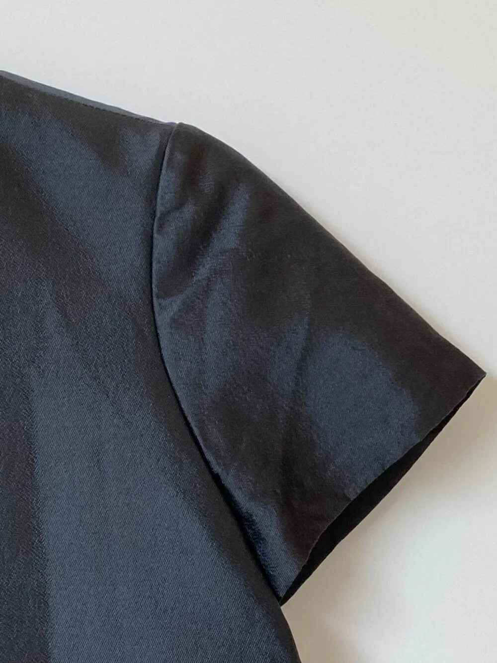 J.Crew Collection Wool Silk Black Twill Top Blouse Short Sleeve Size 00